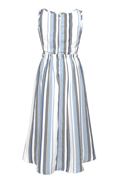 Truly Me Kids' Stripe Cutout Dress In White Multi