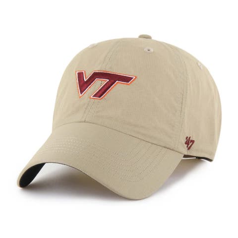 Men's '47 Khaki Virginia Tech Hokies Clean Up brrr° Adjustable Hat
