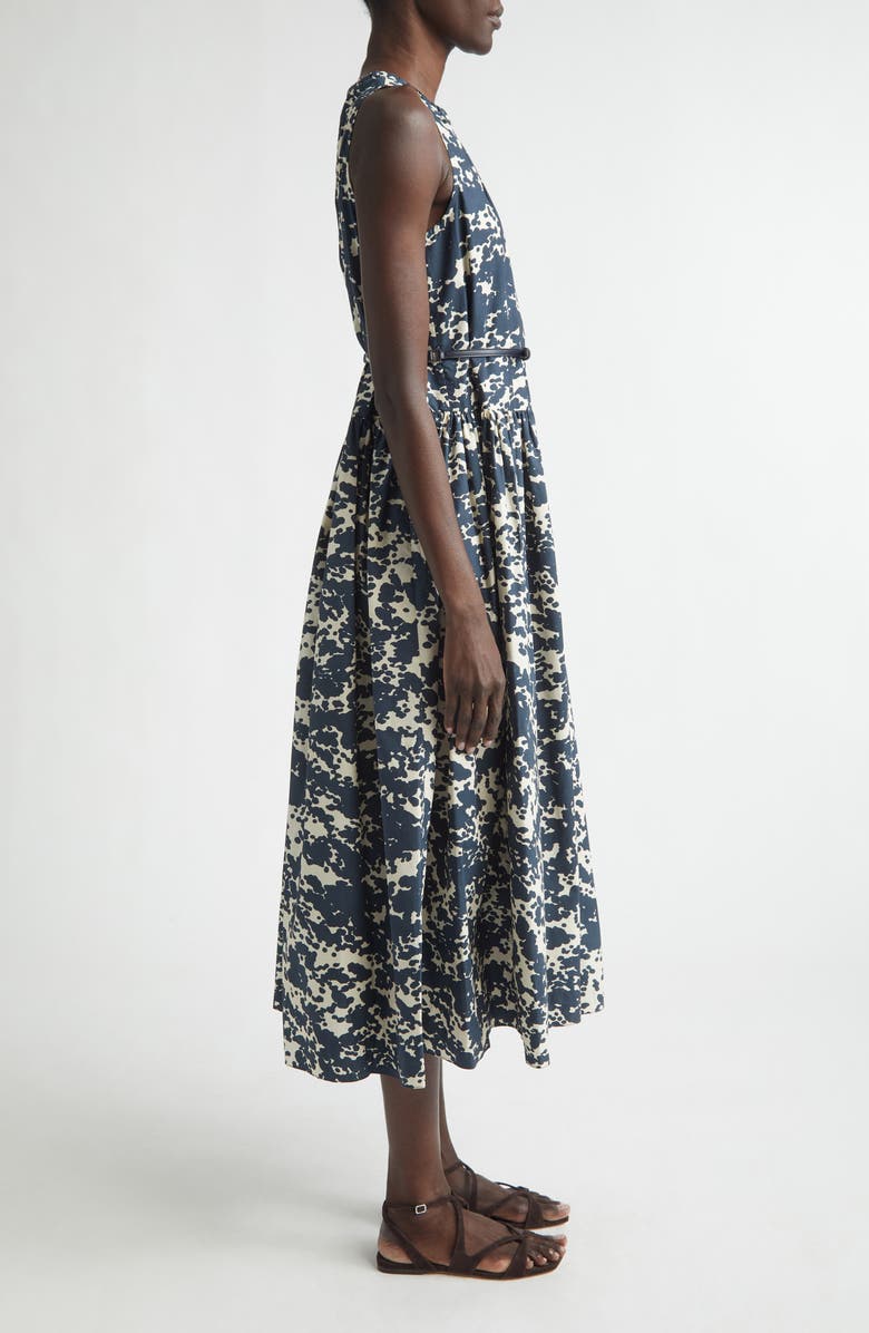 Max Mara Teresa Print Cotton Midi Dress, Alternate, color, Ultramarine