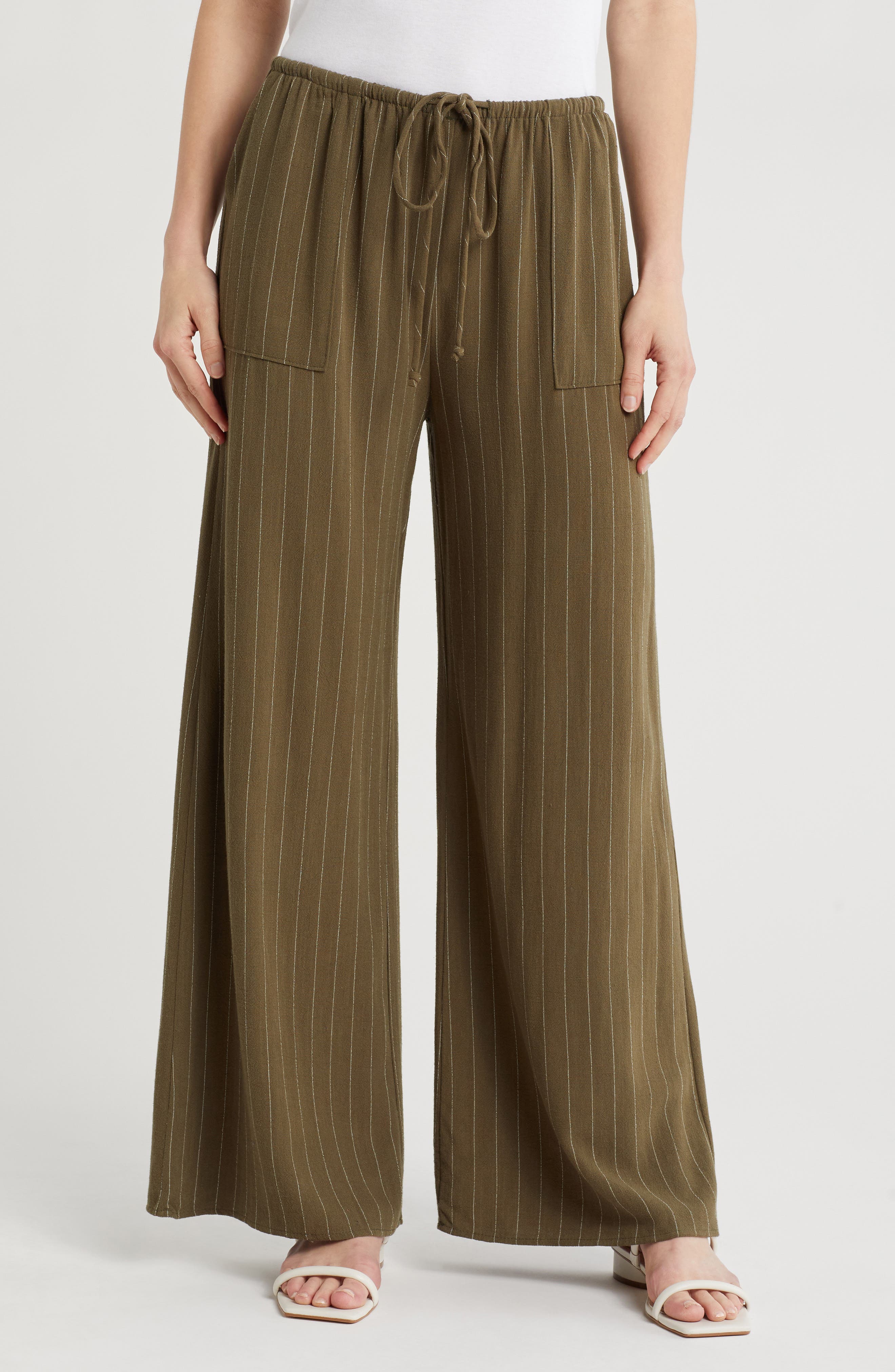 Renee C Wide Leg Drawstring Pants