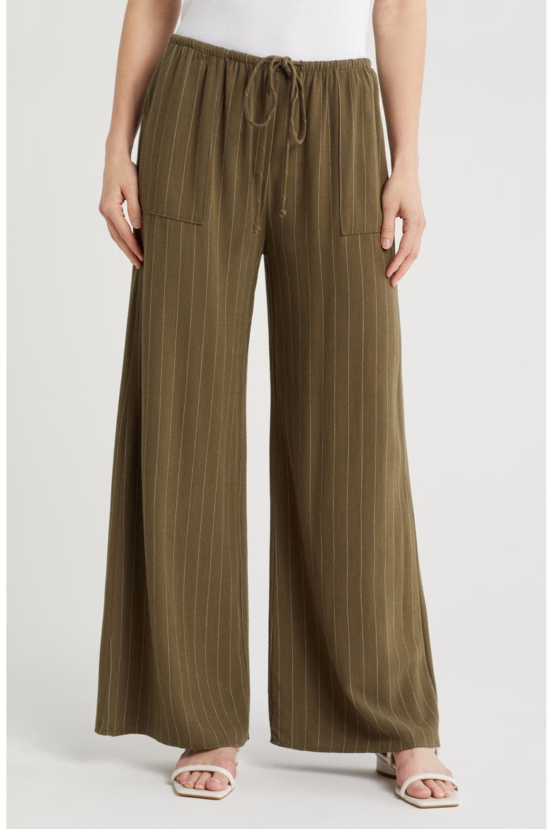 Wide Leg Drawstring Pants, Main, color, OLIVE
