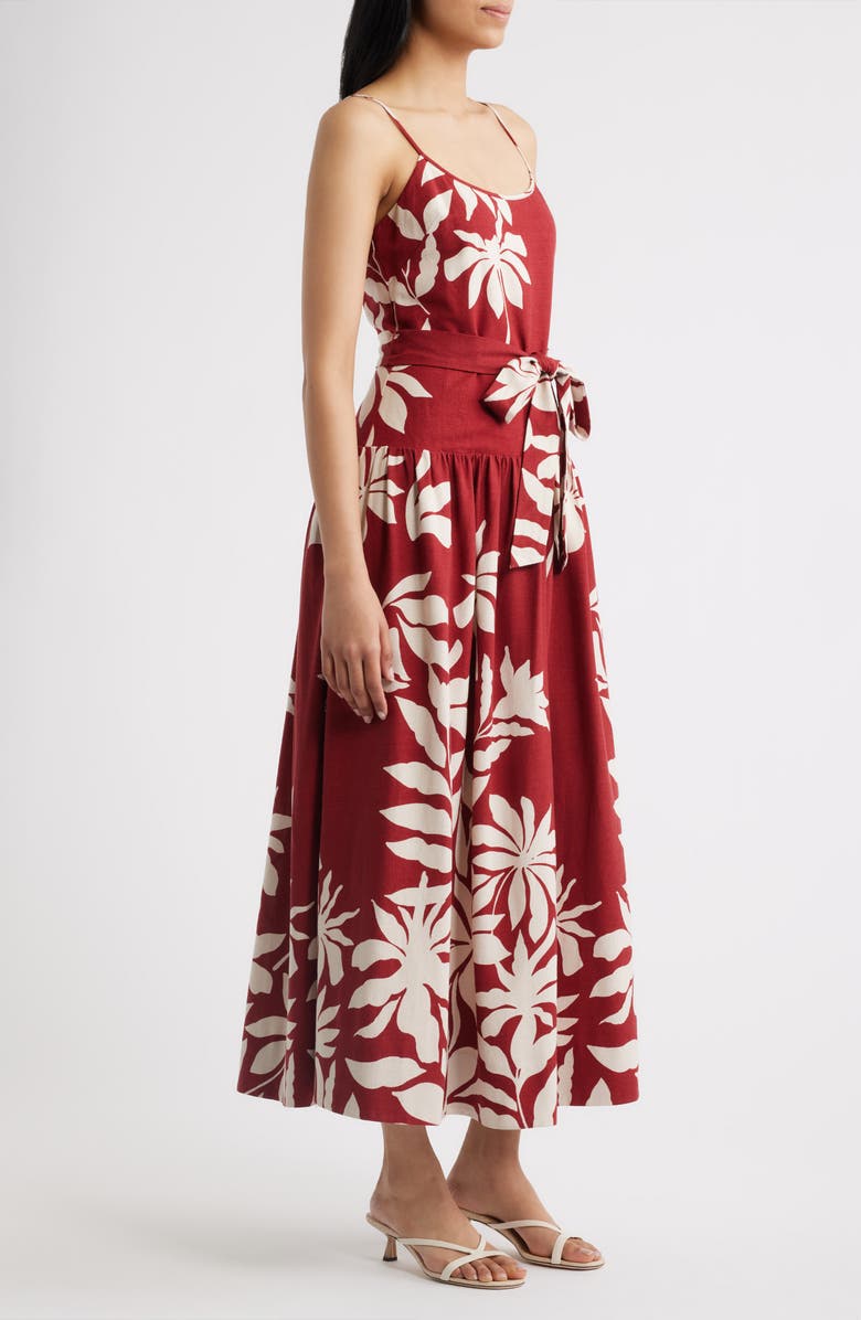 Julia Jordan Floral Print Sleeveless Maxi Dress, Alternate, color, Red Multi