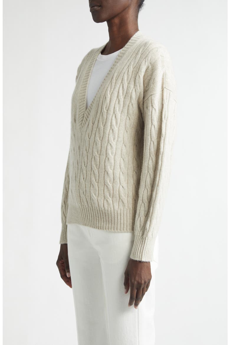 Kylesku Cable Knit Casmere Sweater, Alternate, color, WHITE SAND