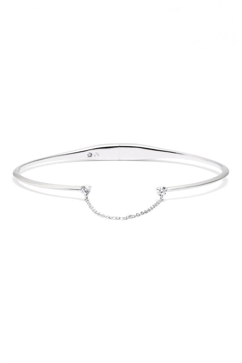 'Goldie' Chain Hinge Bracelet, Main, color, SILVER