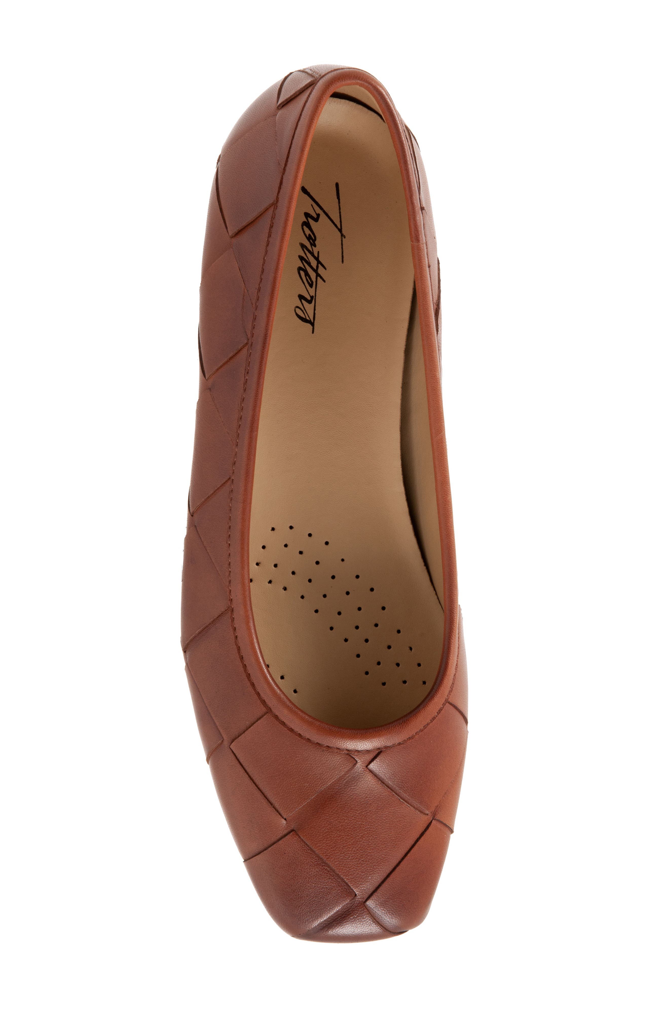 Trotters Hanny Flat, Alternate, color, Luggage Leather