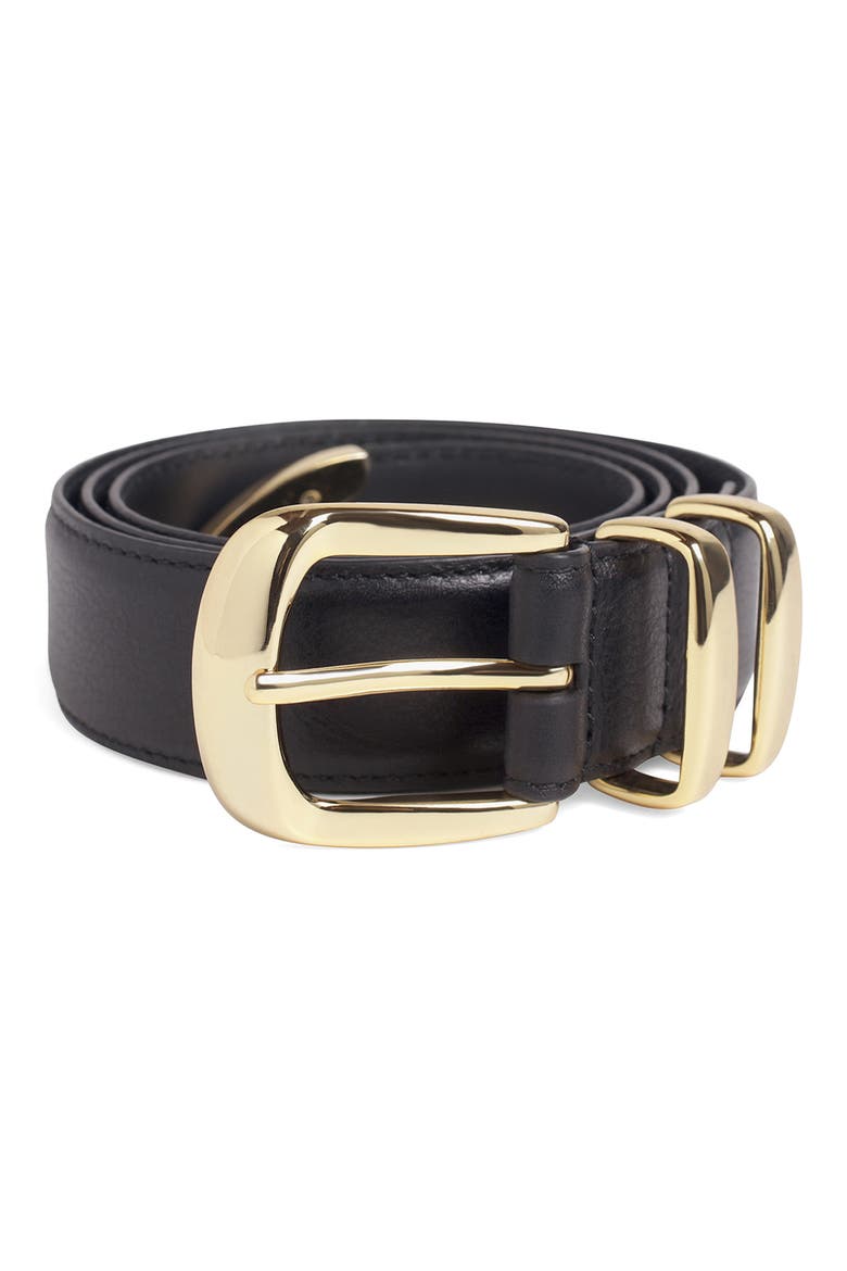 The Jordan Leather Belt, Alternate, color, BLACK / GOLD
