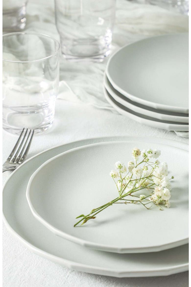 Rio Stoneware 16-Piece Dinnerware Set with Glasses, Alternate, color, Beige