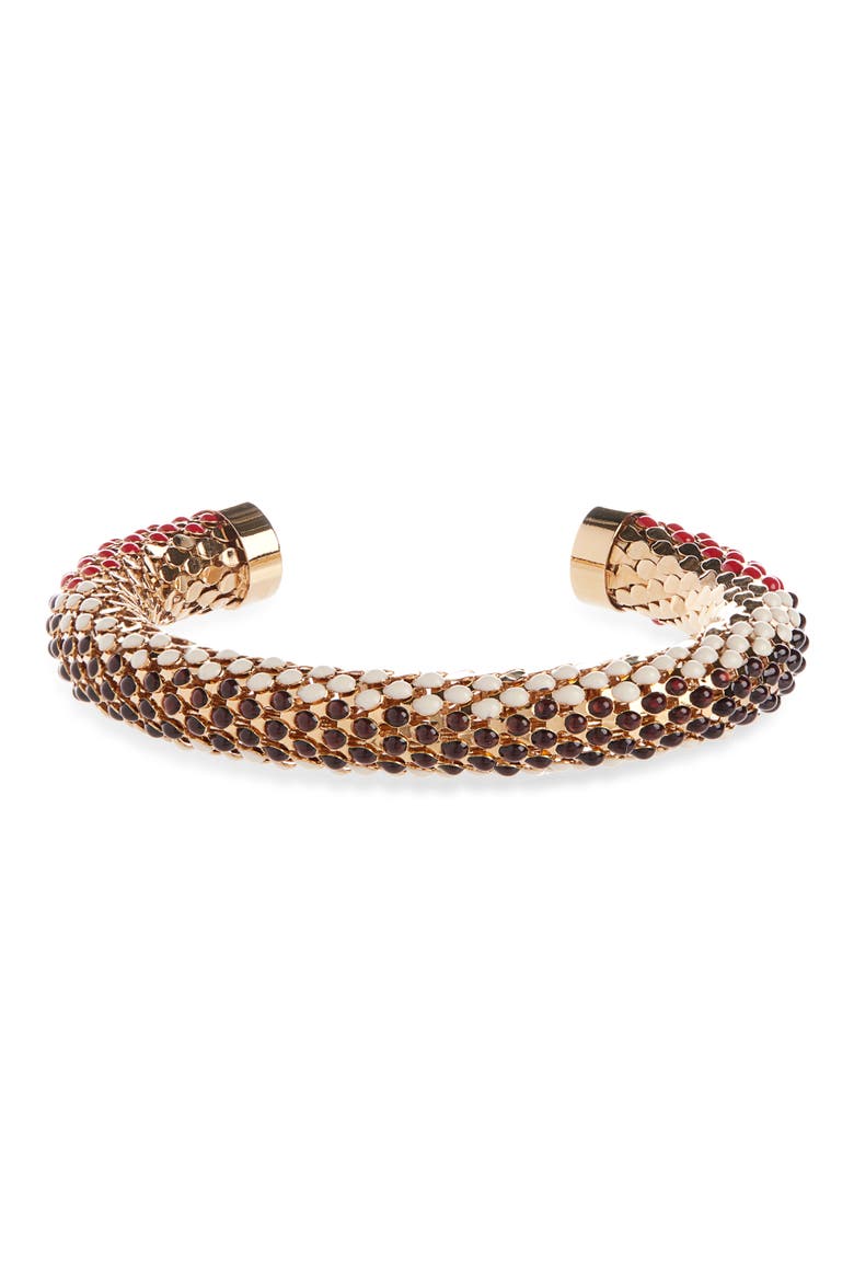 Resin Stone Cuff Bracelet, Main, color, RED