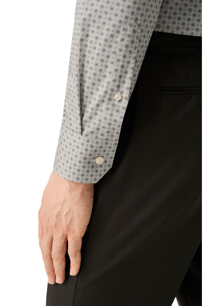 Slim Fit Floral Cotton Dress Shirt, Alternate, color, LIGHT BEIGE
