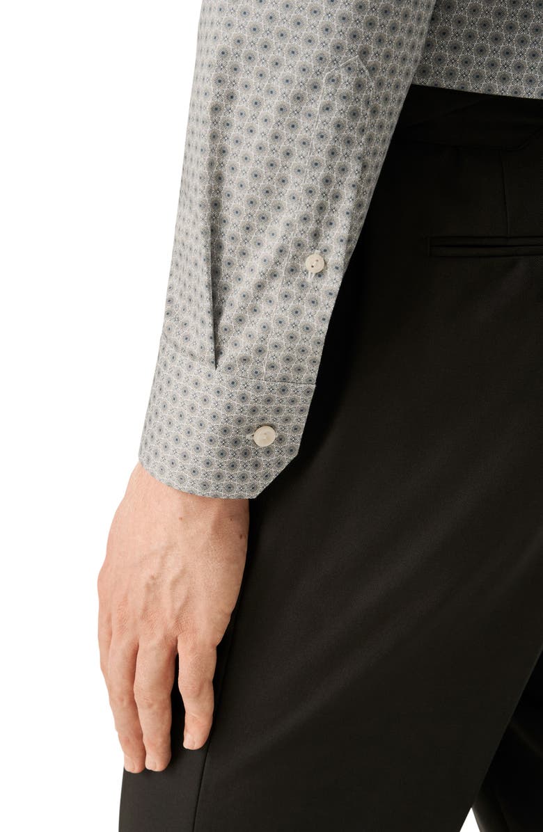 Eton Slim Fit Floral Cotton Dress Shirt, Alternate, color, Light Beige