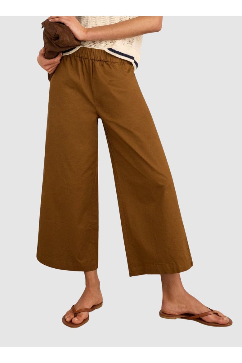 Shelby Organic Cotton Wide Leg Trousers, Main, color, Milk Chocolate