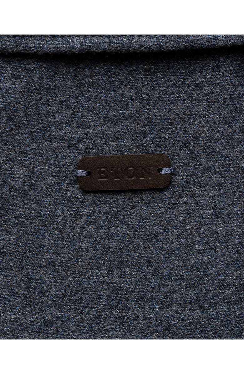 Eton Merino Wool Flannel Overshirt, Alternate, color, Navy