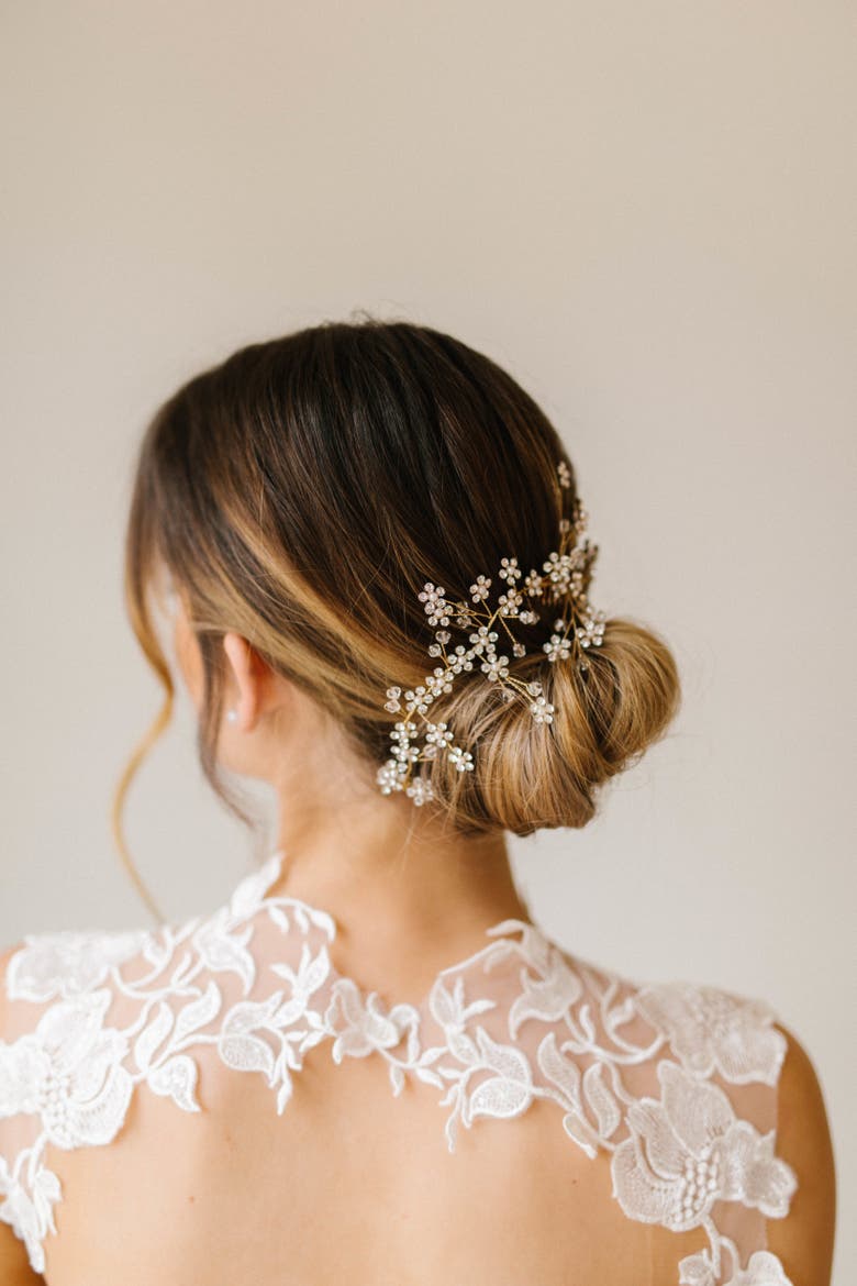 Chloe Bridal Comb, Alternate, color, Gold