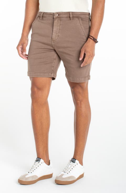 8-Inch Flat Front Knit Twill Shorts
