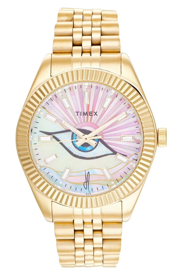 x Jacquie Aiche Guiding Light Bracelet Watch, 36mm, Main, color, GOLD
