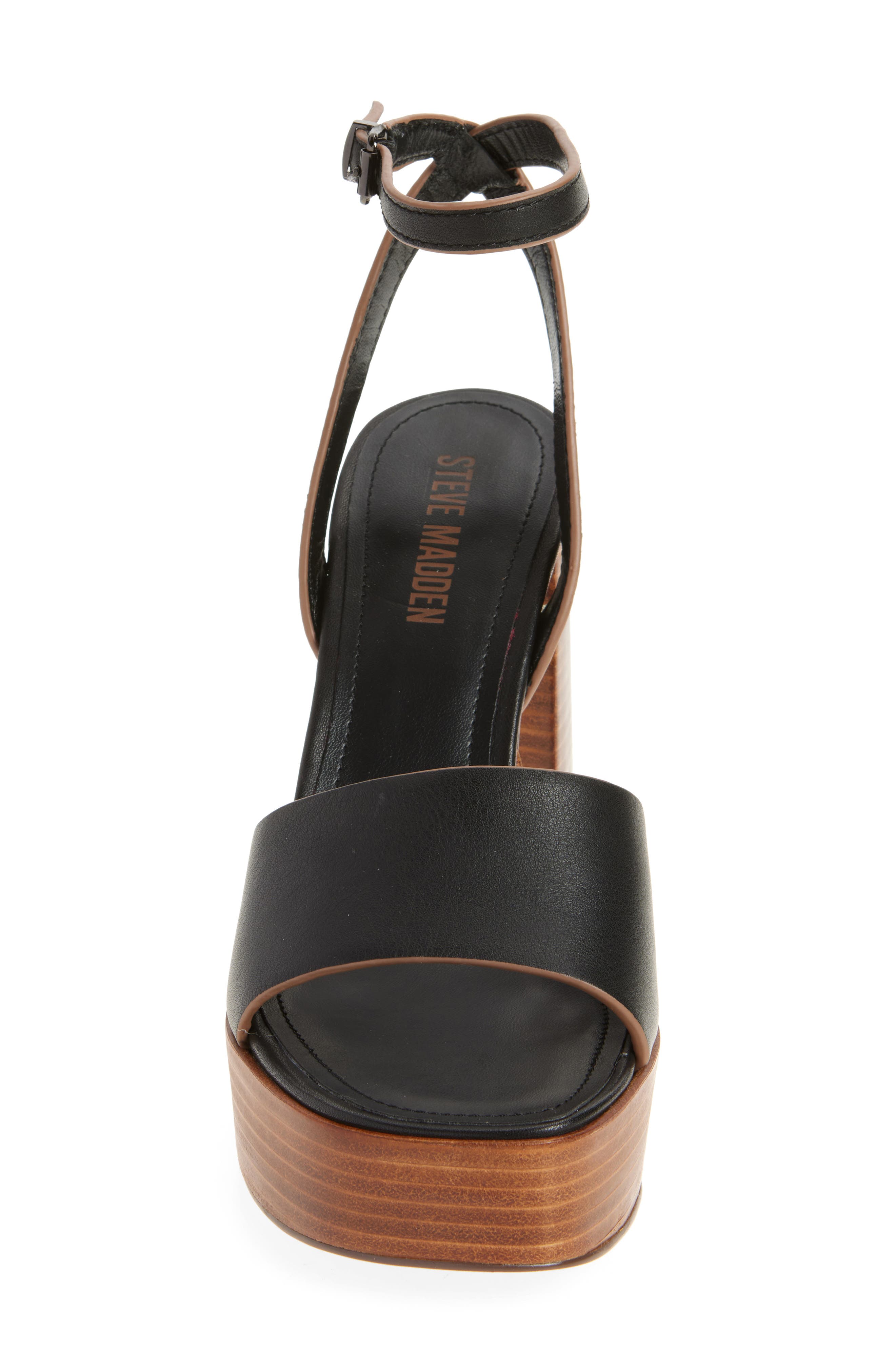 Steve Madden Floria Platform Ankle Strap Sandal, Alternate, color, Black Leather