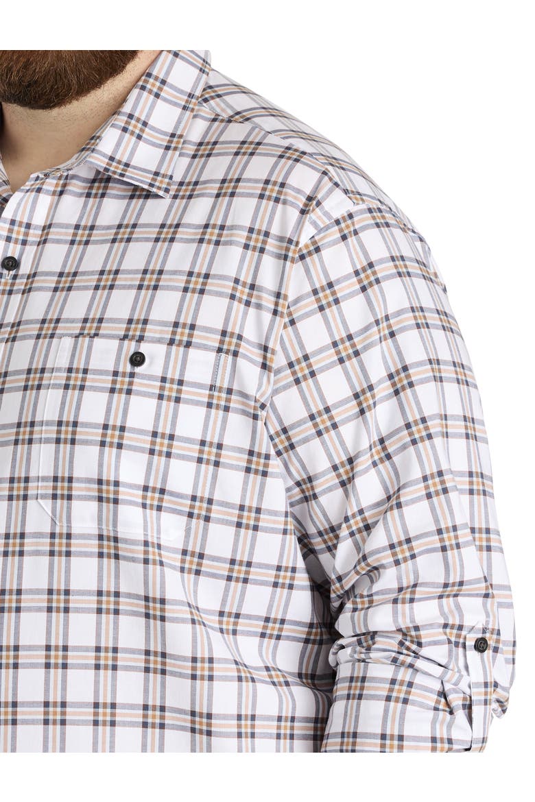 Big & Tall Plaid Rolled-Sleeve Sport Shirt, Alternate, color, MULTI