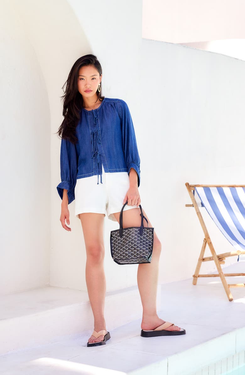 FIFTEEN TWENTY Cassie Lantern Sleeve Top, Alternate, color, Chambray