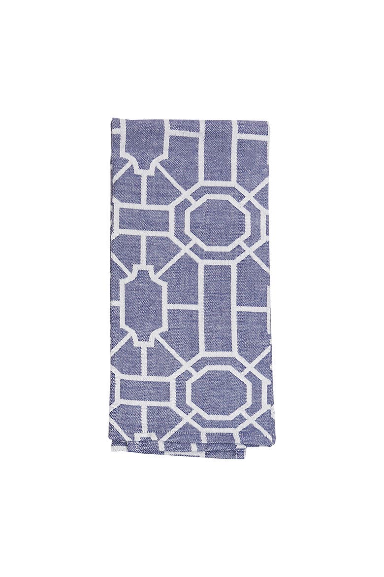 Trellis Cotton Kitchen Towel, Main, color, Blue