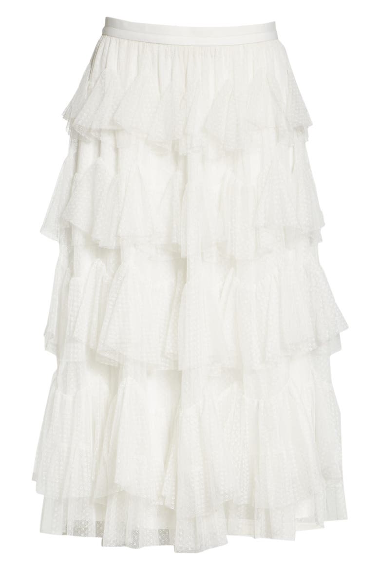 Tiered Tulle Skirt, Alternate, color, PEARL