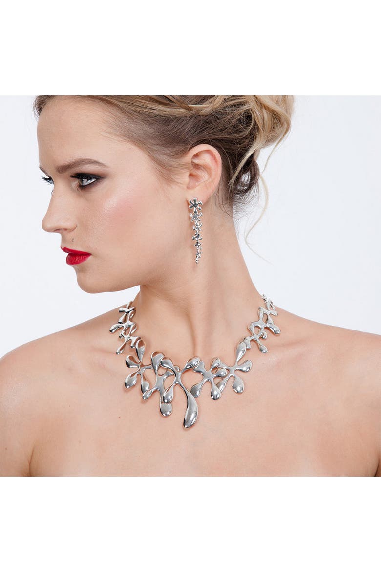 Large Splash Necklace, Alternate, color, Sterling Silver