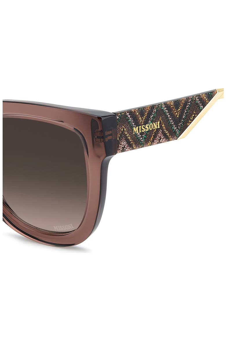 53mm Gradient Square Sunglasses, Alternate, color, BROWN/ BROWN SF