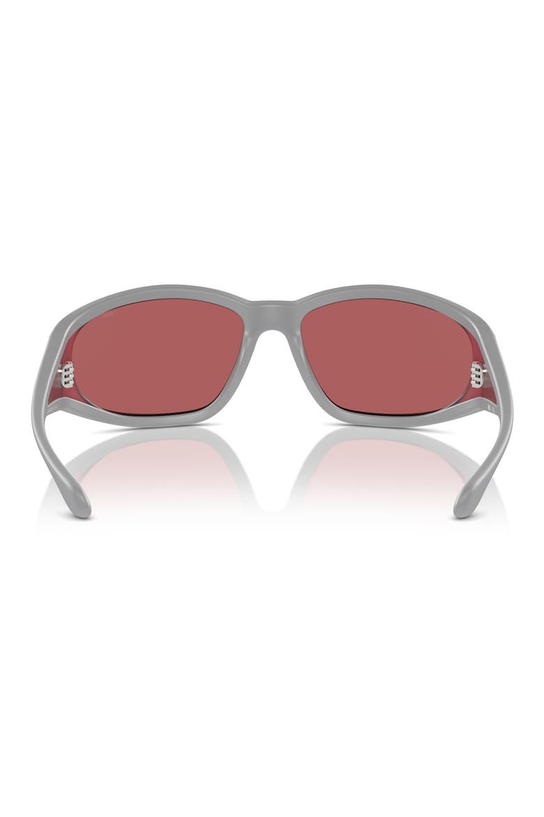 65mm Oversize Pillow Sunglasses, Alternate, color, MATTE GREY/ RED HIPER MIRROR