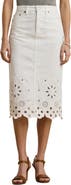 Lauren Ralph Lauren Eyelet Denim Midi Skirt