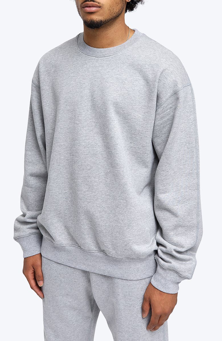 Reigning Champ Midweight Terry Relaxed Crewneck Sweatshirt, Alternate, color, Heather Gy