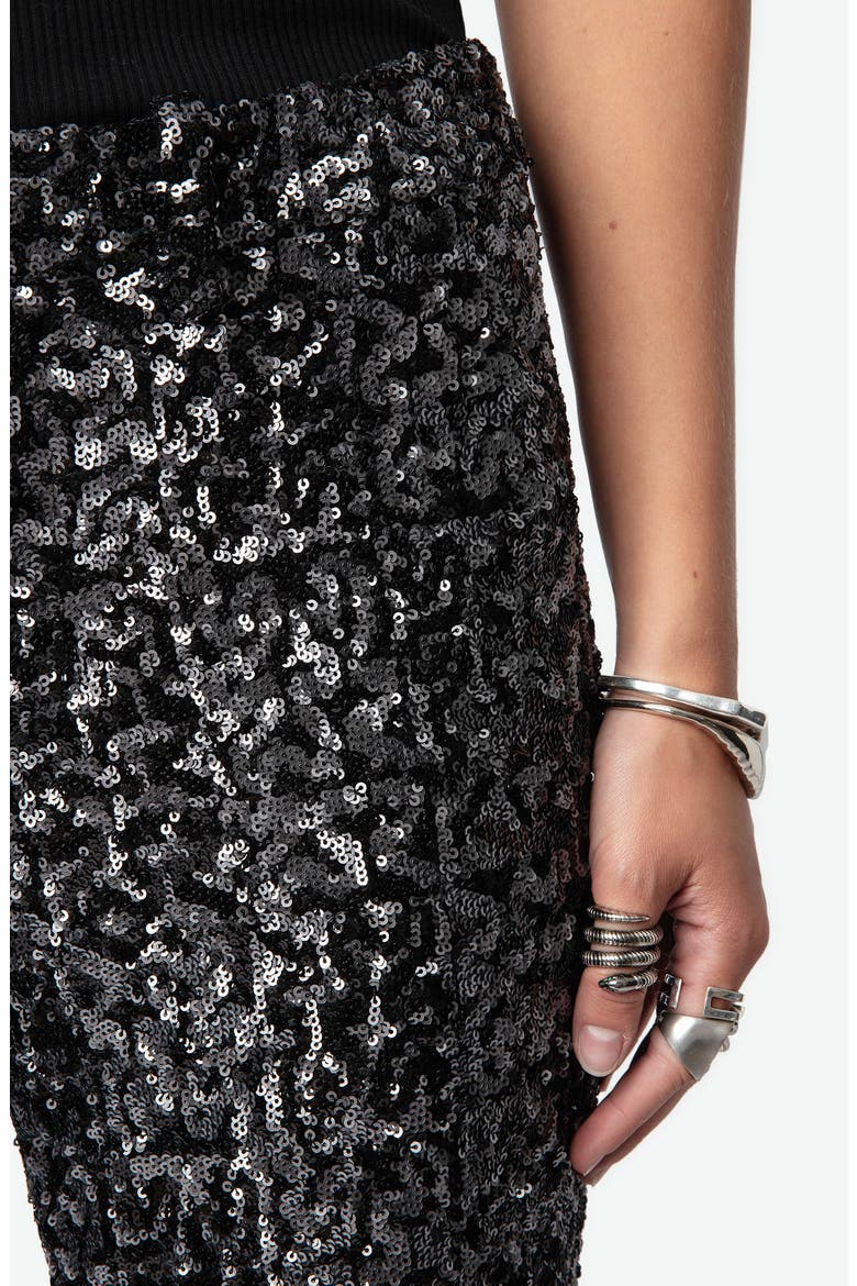 Prevy Sequin Flare Pants, Alternate, color, NOIR