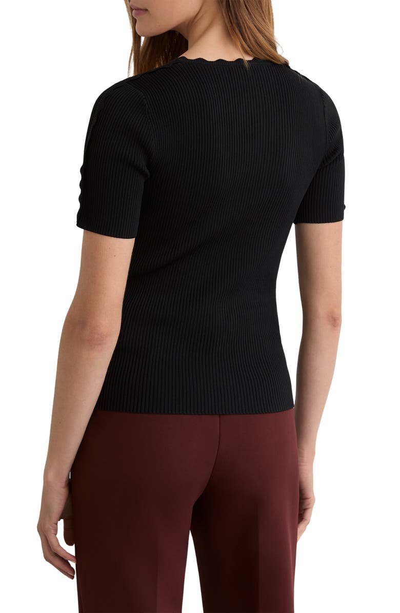 Reiss Marcy Scalloped Rib Knit Top, Alternate, color, 