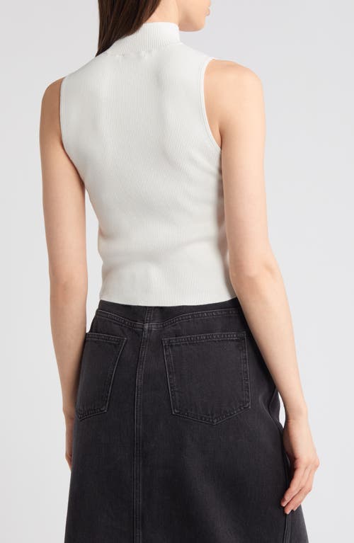 Shop Madewell Mock Neck Wide Rib Sweater In Antique Cream