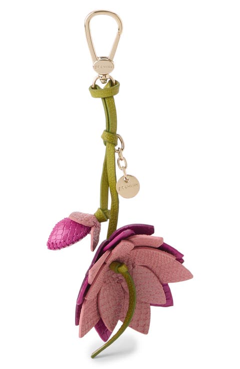 Lotus Leather Bag Charm