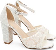 Kailee P Faith Crochet Lace Block Heel Sandals