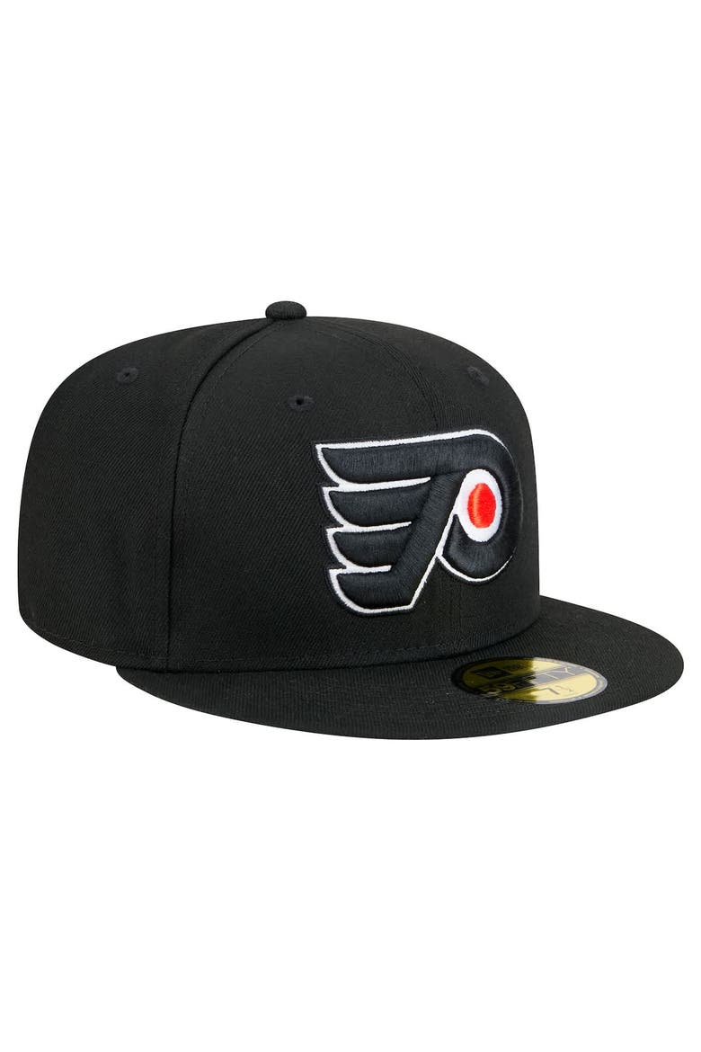 Men's New Era Black Philadelphia Flyers Core 59FIFTY Fitted Hat, Alternate, color, Black