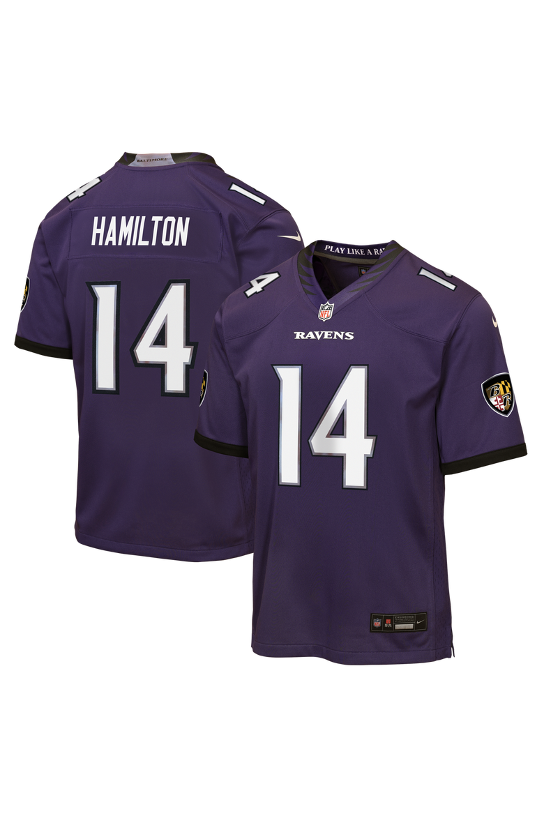 Youth Nike Kyle Hamilton Purple Baltimore Ravens Team Game Jersey, Main, color, Purple