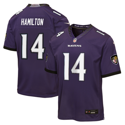 Youth Nike Kyle Hamilton Purple Baltimore Ravens Team Game Jersey