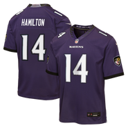 Nike Youth Nike Kyle Hamilton Purple Baltimore Ravens Team Game Jersey
