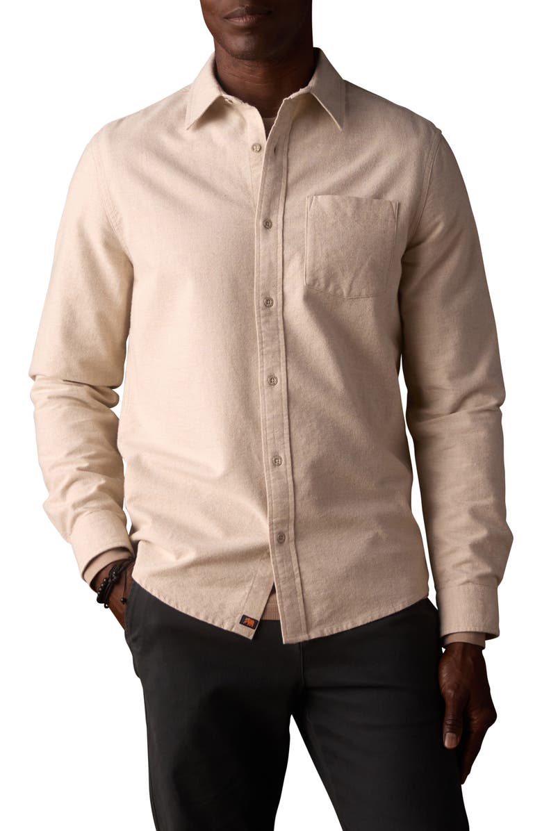 The Normal Brand Fairbanks Brushed Cotton Chamois Button-Up Shirt, Main, color, Fossil