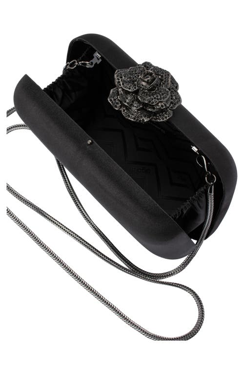 Olga Berg Rosa Crystal Lock Frame Clutch In Black