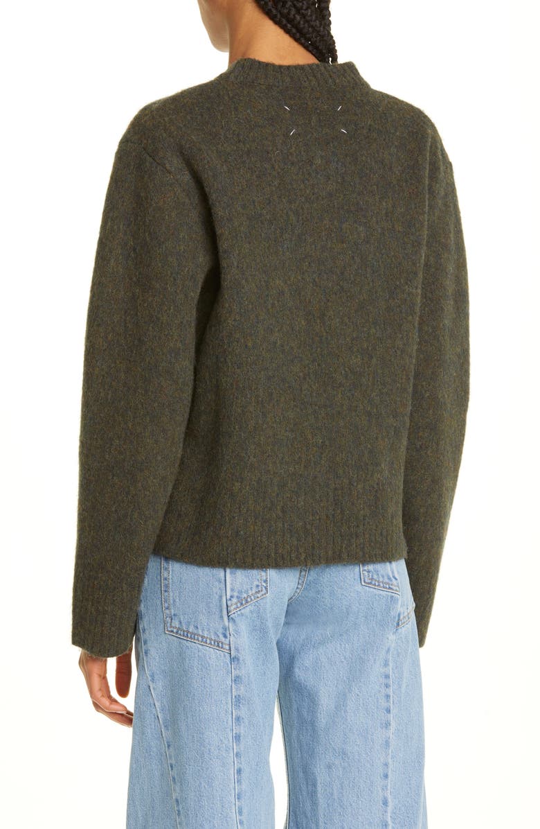 Maison Margiela V-Neck Wool Sweater, Alternate, color,