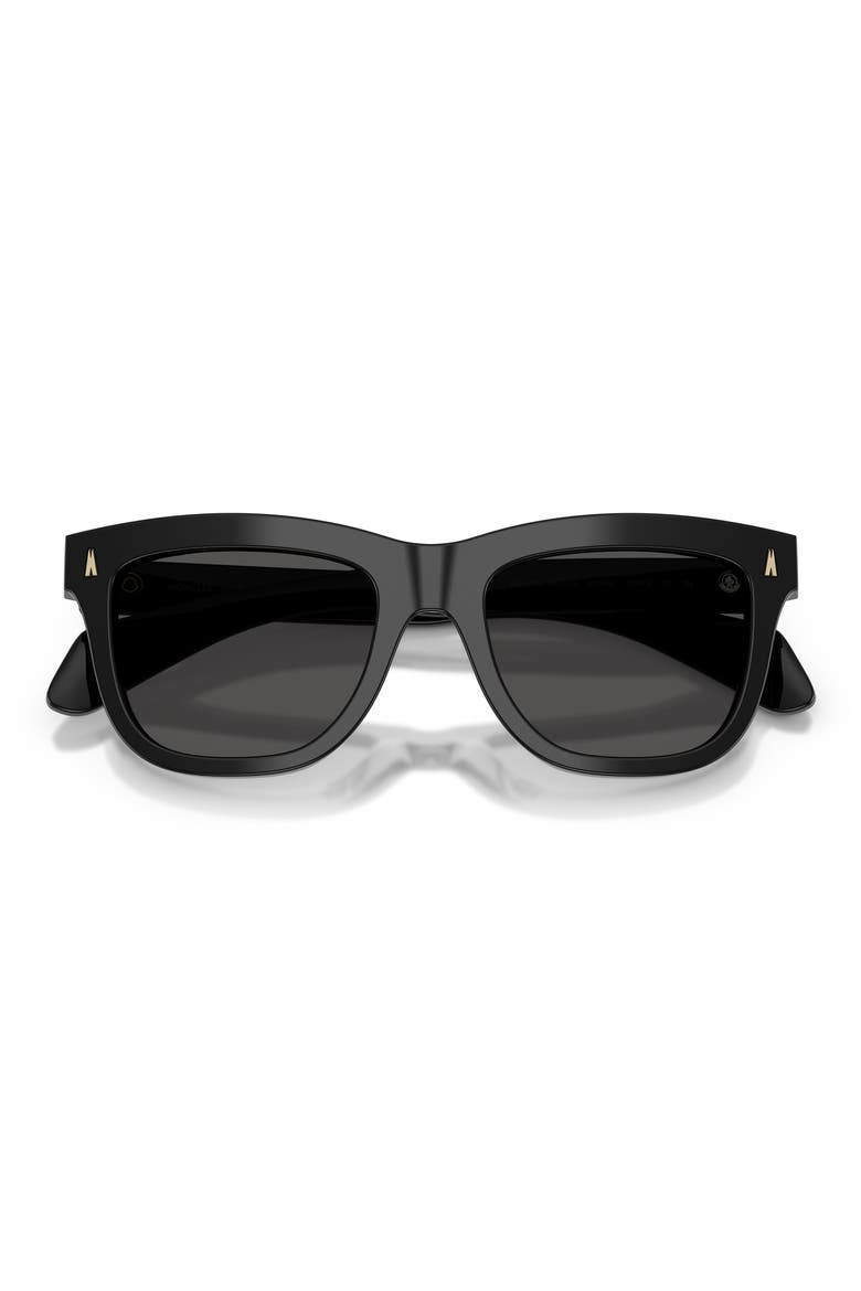 Bronzz 52mm Pillow Sunglasses, Alternate, color, SHINY BLACK / SOLID DARK GREY