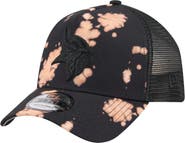 New Era Men's New Era Black Minnesota Vikings Bleached A-Frame 9FORTY Trucker Adjustable Hat