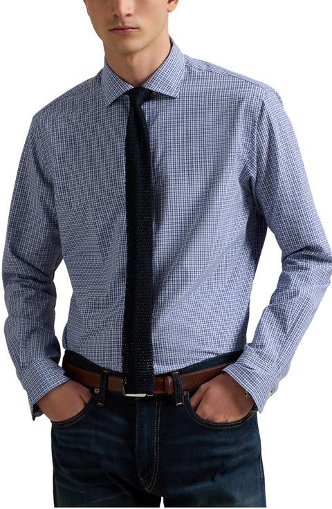 Classic Fit Check Cotton Poplin Button-Up Shirt