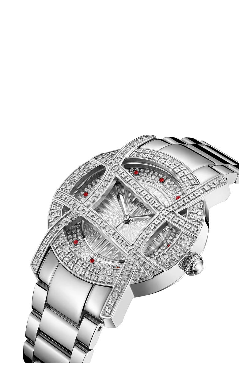 JBW Olympia 10 Year Anniversary Diamond Bracelet Watch, 38mm - 0.20 ctw, Alternate, color, Silver