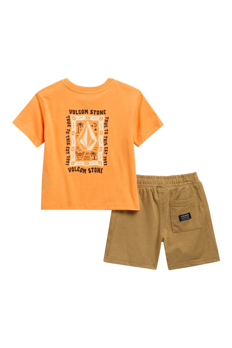 Pocket T-Shirt & Shorts Set, Alternate, color, ORANGEADE
