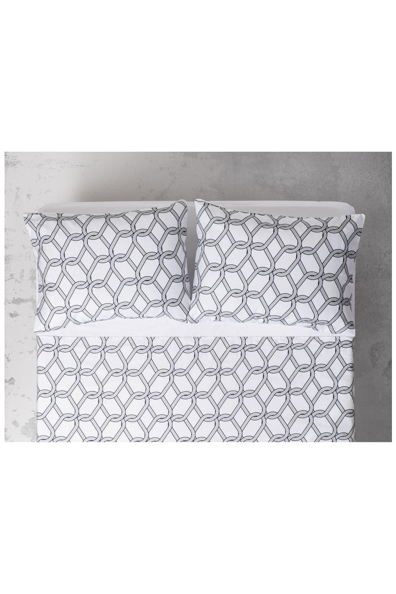 Set of Two Chain Print Pillowcases, Alternate, color, GREY