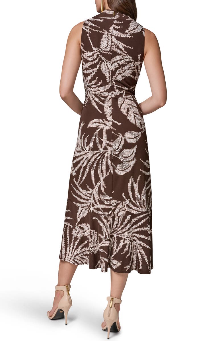 Donna Karan New York Print Cowl Neck Sleeveless Midi Dress, Alternate, color, 