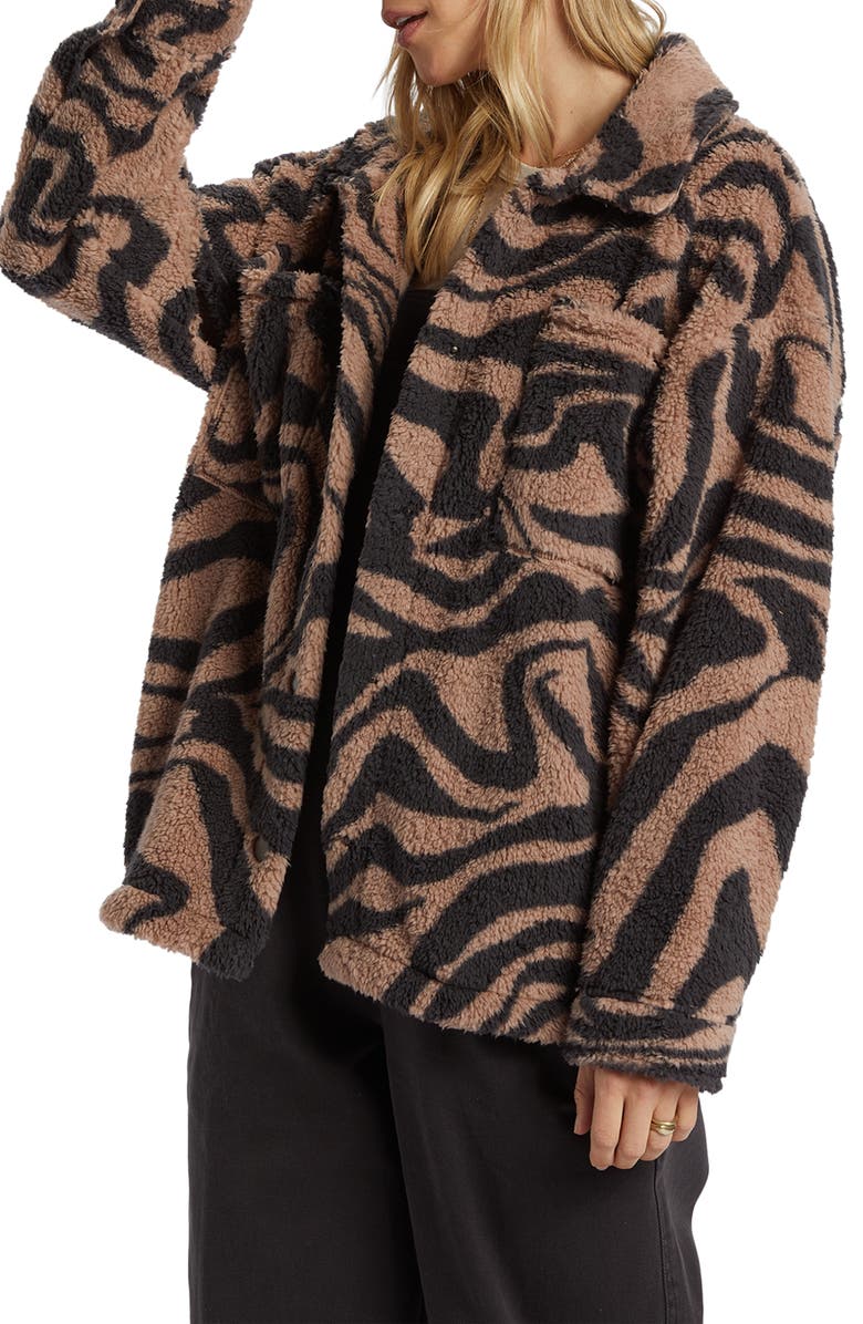 Billabong Sundown High Pile Fleece Snap-Up Jacket, Alternate, color, 