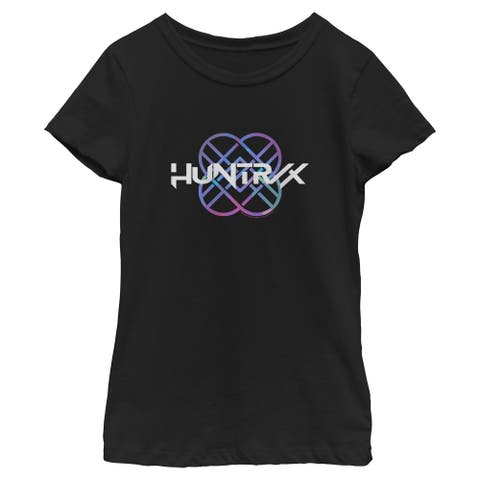 Girl's KPop Demon Hunters Huntrix Holographic Logo  Graphic T-Shirt